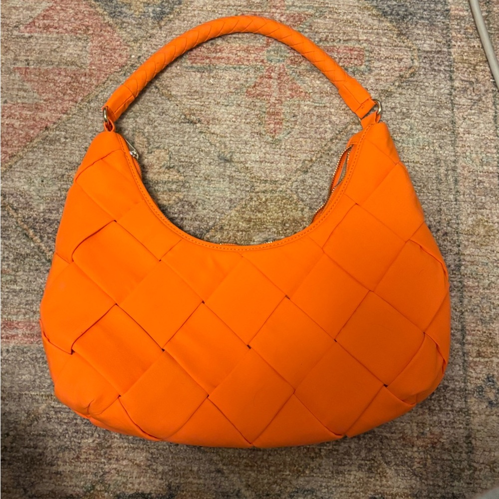 JASON WU Orange Crescent WOVEN SHOULDER BAG